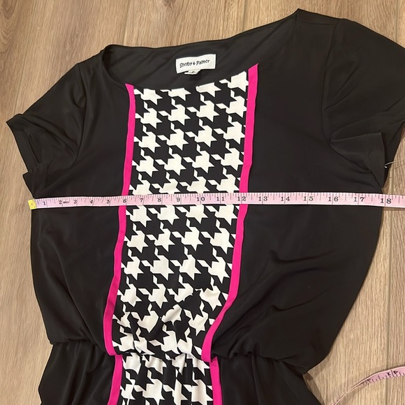 NWT Shelby & Palmer Houndstooth Dress Elastic Waist Size 8 Short Cap Sleeves - Picture 5 of 12
